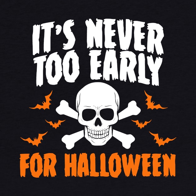 Halloween Saying with Skull and Bats by Halloween Merch